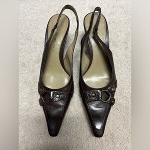 Bandolino size 6.5 brown leather heels